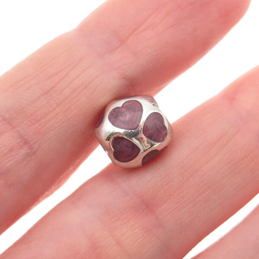 Pandora 925 Sterling Silver Enamel Love You Slide Bead Charm
